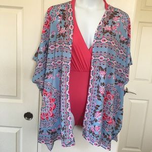 Bikini cover up floral one size